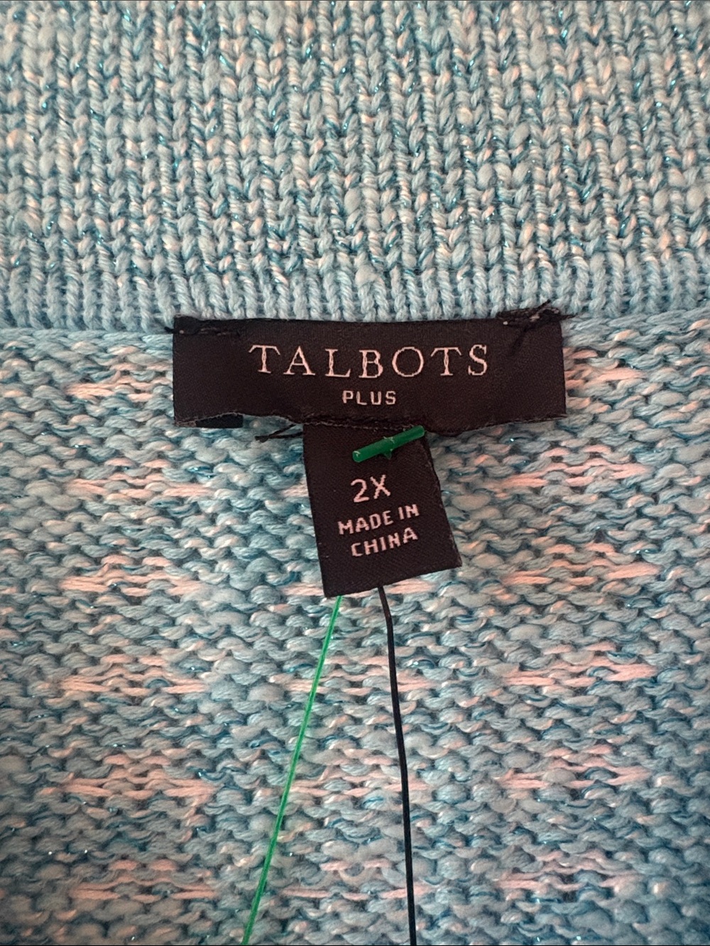 Talbots Light Blue Tweed Sparkle Zip Jacket - Picture 4 of 8